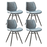 Beau Dining Chair Blue Chenille Fabric - Without Armrests