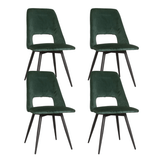 Dining Chair Swivel Mila Velvet Dark Green - Without Armrests
