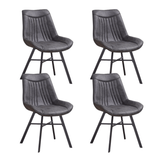 Set of 4 Dining Chairs Jada Anthracite Eco-leather - Without Armrests 