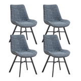Dining Chair Blue Chenille Fabric Jada - Without Armrests