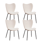 Dining Chair Cream Bouclé Fabric Sia - Without Armrests
