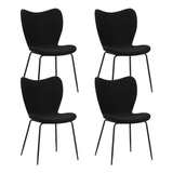 Dining Chair Black Bouclé Fabric Sia - Without Armrests