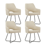 Dining Chair Beige Fabric Suzy - With Armrests