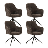 Swivel Dining Chair Brown Chenille Camiel