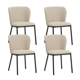 Dining Chair Beige Bouclé Fabric Tess - Without Armrests