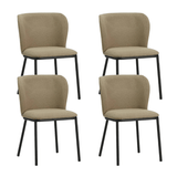 Dining Chair Taupe Bouclé Fabric Tess - Without Armrests