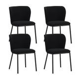 Dining Chair Black Bouclé Fabric Tess - Without Armrests