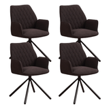 Swivel Dining Chair Novan Brown Bouclé - 180° Swivel