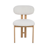 Japandi Dining Room Chair Miyo Bouclé Beige - Oak Look Frame