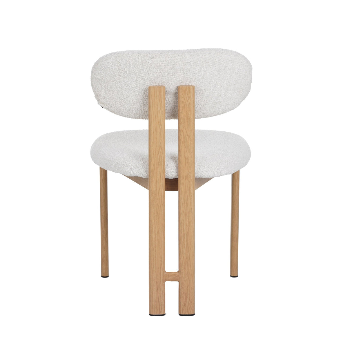 Japandi Dining Room Chair Miyo Bouclé Beige - Oak Look Frame