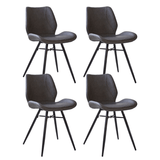 Beau Industrial Dining Chair Anthracite Faux Leather - Without Armrests