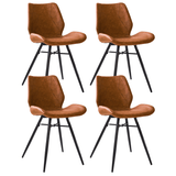 Beau Industrial Dining Chair Cognac Faux Leather - Without Armrests