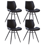 Beau Industrial Dining Chair Black Faux Leather - Without Armrests