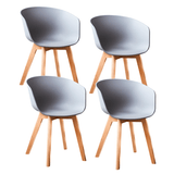 Scandinavian Dining Chair Herning Gray - Plastic Shell - Beech Legs