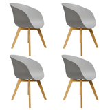 Scandinavian Dining Chair Herning Gray - Plastic Shell - Beech Legs