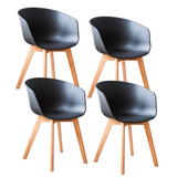 Scandinavian Dining Chair Herning Black – Plastic Shell – Beech Legs
