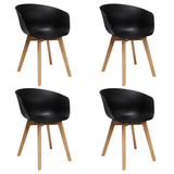 Scandinavian Dining Chair Herning Black – Plastic Shell – Beech Legs