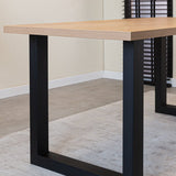 Dining Table Lenzo Rustic Oak - Black U-Leg