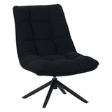 Yuki Black Bouclé Swivel Armchair 360° Rotatable