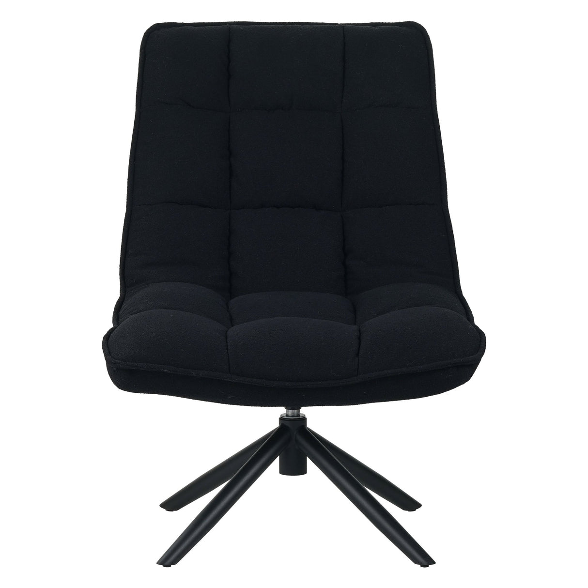 Yuki Black Bouclé Swivel Armchair 360° Rotatable