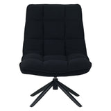 Yuki Black Bouclé Swivel Armchair 360° Rotatable