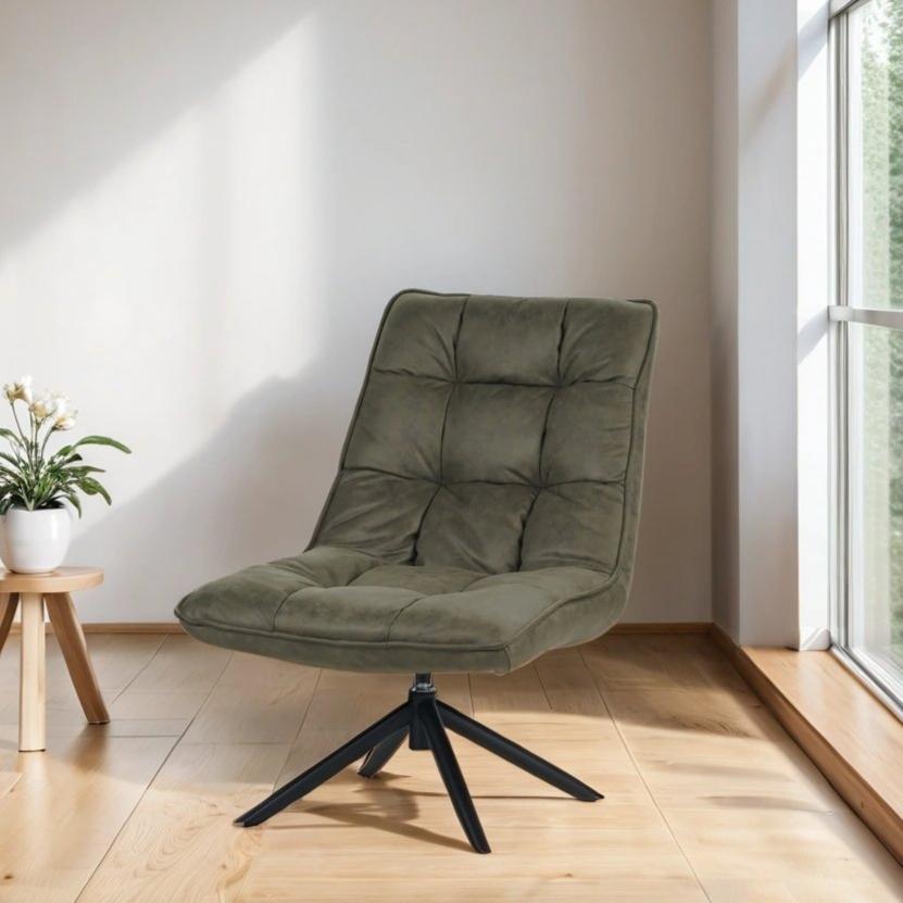 Swivel Chair Yuki Green Eco-leather 360° Rotatable 