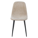 Set of 4 Scandinavian Dining Chairs Beige Chenille Fabric Swift - Without Armrests 