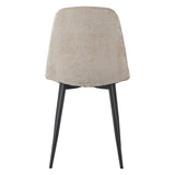 Set of 4 Scandinavian Dining Chairs Beige Chenille Fabric Swift - Without Armrests 