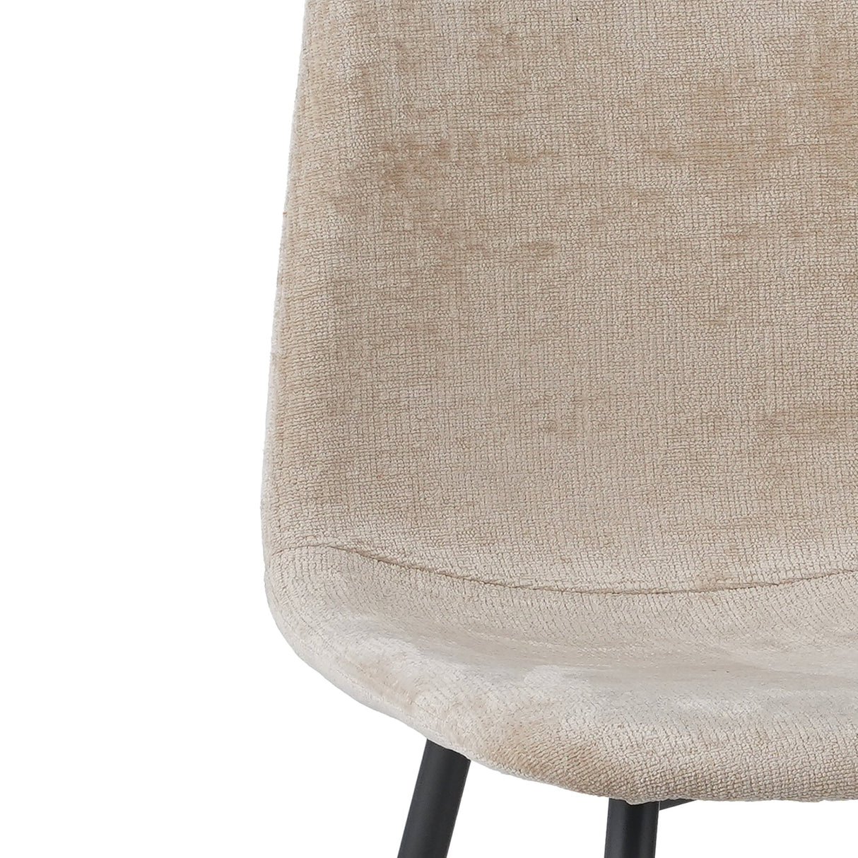 Set of 4 Scandinavian Dining Chairs Beige Chenille Fabric Swift - Without Armrests 