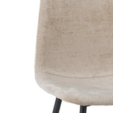 Set of 4 Scandinavian Dining Chairs Beige Chenille Fabric Swift - Without Armrests 