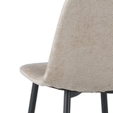 Set of 4 Scandinavian Dining Chairs Beige Chenille Fabric Swift - Without Armrests 
