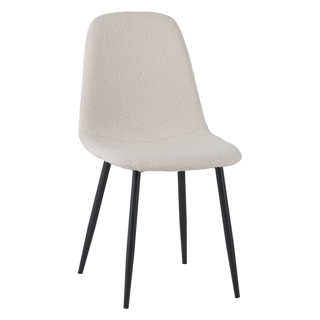 Set of 4 Scandinavian Dining Chairs Cream Boucle Fabric Swift - Without Armrests 