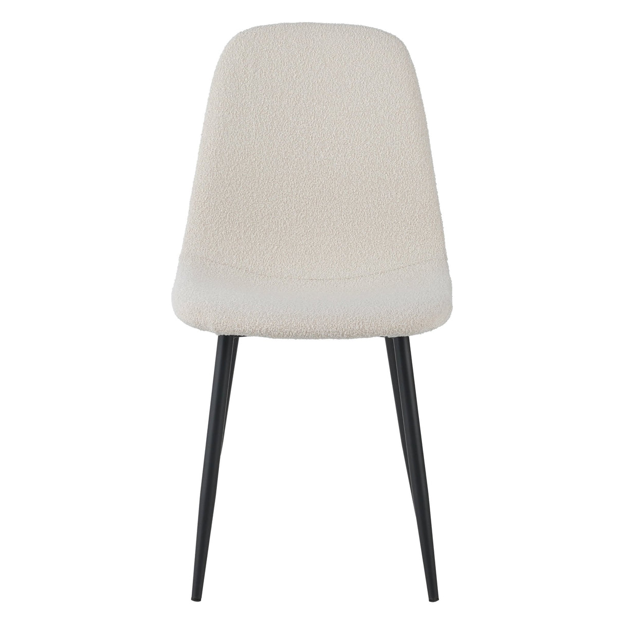 Set of 4 Scandinavian Dining Chairs Cream Boucle Fabric Swift - Without Armrests 