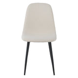 Set of 4 Scandinavian Dining Chairs Cream Boucle Fabric Swift - Without Armrests 