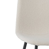 Set of 4 Scandinavian Dining Chairs Cream Boucle Fabric Swift - Without Armrests 