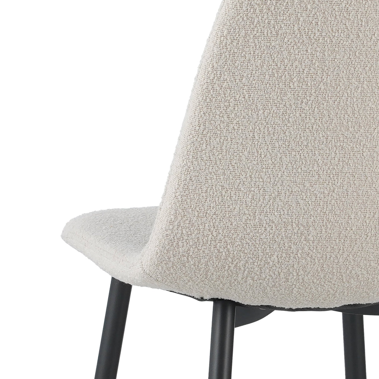 Set of 4 Scandinavian Dining Chairs Cream Boucle Fabric Swift - Without Armrests 