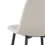 Set of 4 Scandinavian Dining Chairs Cream Boucle Fabric Swift - Without Armrests 