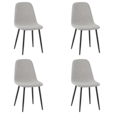 Set of 4 Scandinavian Dining Chairs Natural Melange Bouclé Fabric Swift - Without Armrests 