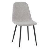Set of 4 Scandinavian Dining Chairs Natural Melange Bouclé Fabric Swift - Without Armrests 