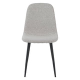 Set of 4 Scandinavian Dining Chairs Natural Melange Bouclé Fabric Swift - Without Armrests 
