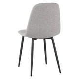 Set of 4 Scandinavian Dining Chairs Natural Melange Bouclé Fabric Swift - Without Armrests 