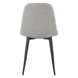 Set of 4 Scandinavian Dining Chairs Natural Melange Bouclé Fabric Swift - Without Armrests 