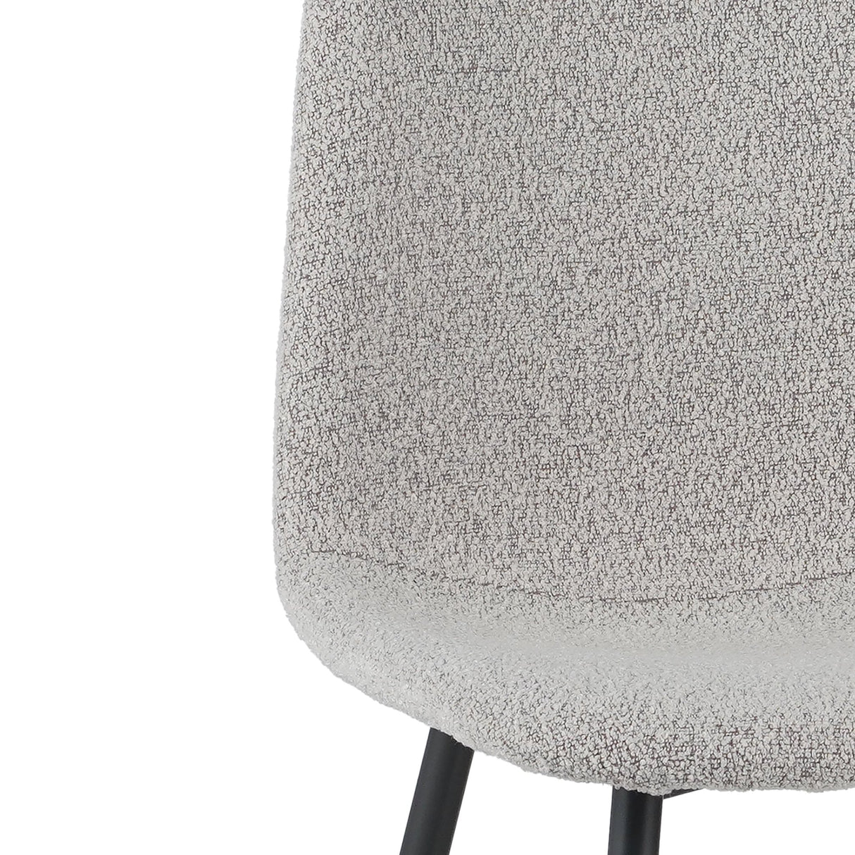 Set of 4 Scandinavian Dining Chairs Natural Melange Bouclé Fabric Swift - Without Armrests 