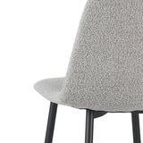 Set of 4 Scandinavian Dining Chairs Natural Melange Bouclé Fabric Swift - Without Armrests 