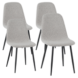 Set of 4 Scandinavian Dining Chairs Natural Melange Bouclé Fabric Swift - Without Armrests 