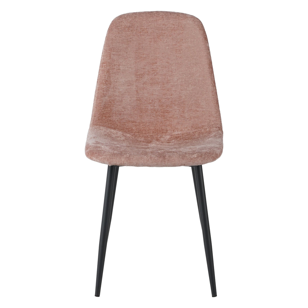 Set of 4 Scandinavian Dining Chairs Old Pink Chenille Fabric Swift - Without Armrests 