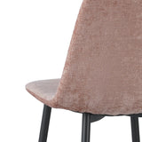 Set of 4 Scandinavian Dining Chairs Old Pink Chenille Fabric Swift - Without Armrests 