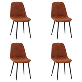 Set of 4 Scandinavian Dining Chairs Swift – Terracotta Chenille