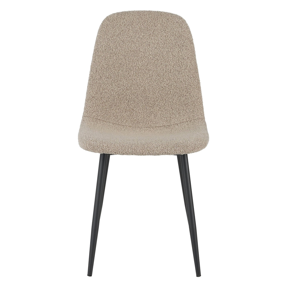 Set of 4 Scandinavian Dining Chairs Latte Bouclé Fabric Swift - Without Armrests 