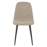 Set of 4 Scandinavian Dining Chairs Latte Bouclé Fabric Swift - Without Armrests 